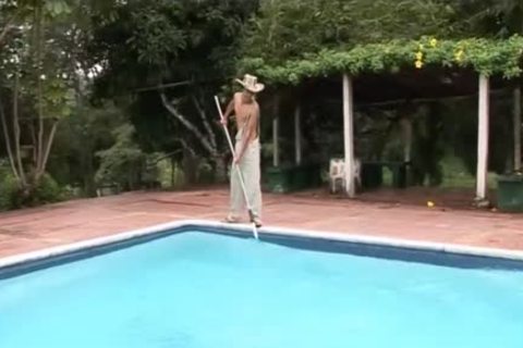 Latin teens Poolside unprotected nail