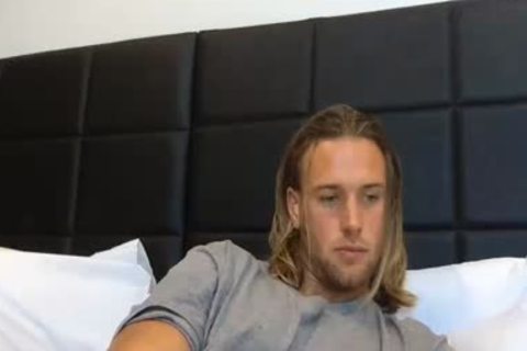 Blond man On webcam