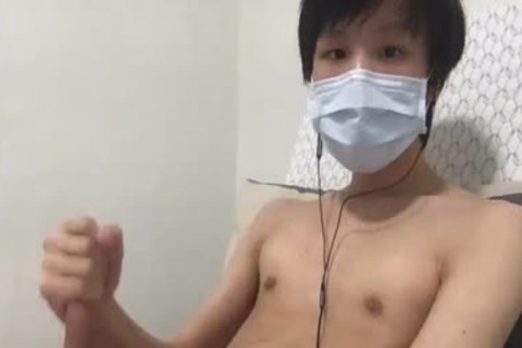 asian Youngster Jerks Off In Live