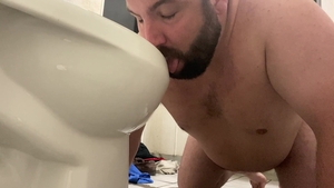 I go into A Gas Station Toilet And lick And engulf The Toilet And The Floor