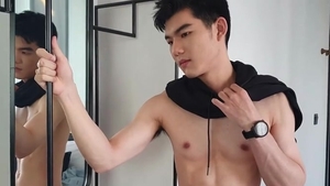 skinny asian Model Shows His large penis First Time. Full clip