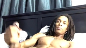 Tattooed black chap won't Stop stroking For Your Amusement