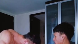 homo Vietnamese Hunk Muscle poke young man