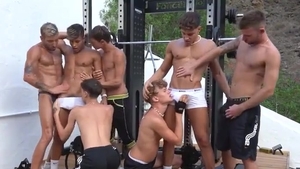 Powerful sleazy teens Workout fuckfest Party