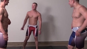 Wrestling Buddies jerk off together