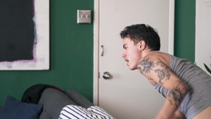 Men: Tatted Blond Waits Naked